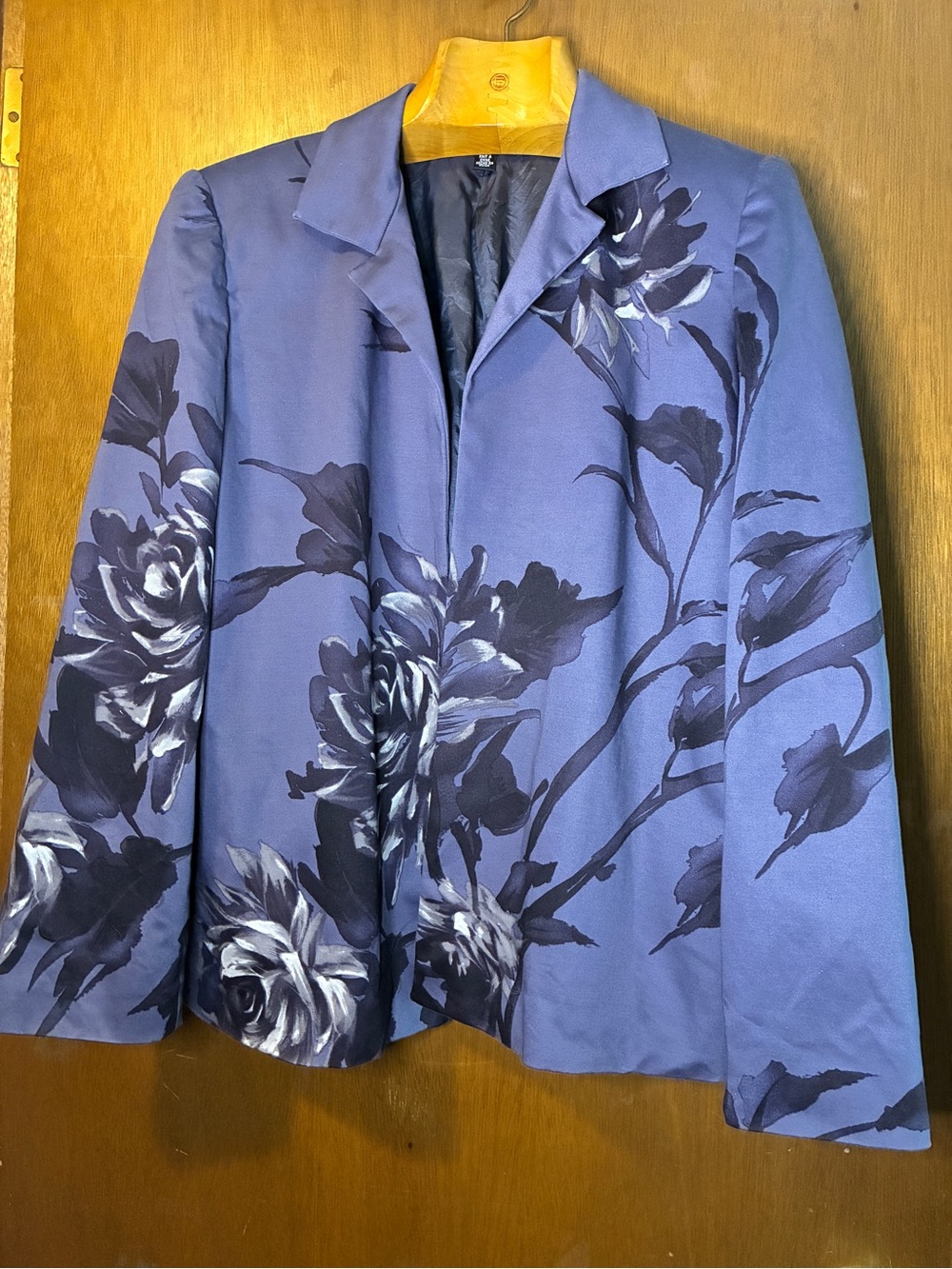 Blue Floral Print Women's Blazer Jacket